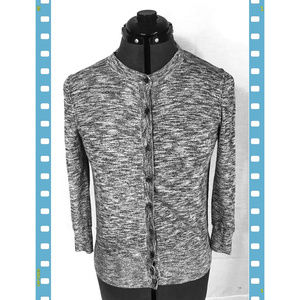 LOFT  Marled Gray Button up Cardigan